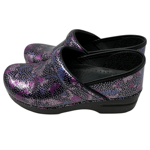 Dansko Patent Leather Professional Dotty Abstract Clogs - Picture 7 of 14